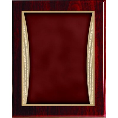 Rosewood Piano Finish Plaque with Red Showtime Brass Plate, 8 x 10"