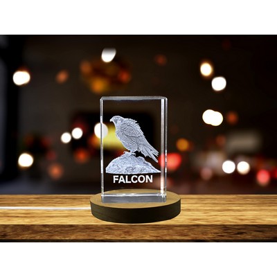 Crystal Falcon Trophy Award Recognition Sculpture