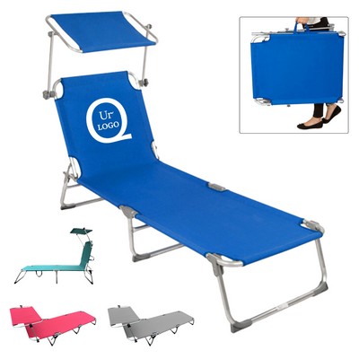 Portable Folding Lounger Chair w/ Adjustable Canopy
