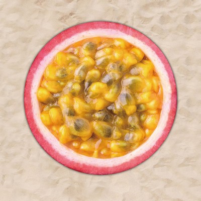 63 x 63" Passion Fruit Shaped Custom Shape Towels Oversized Soft Microfiber Beach Towels