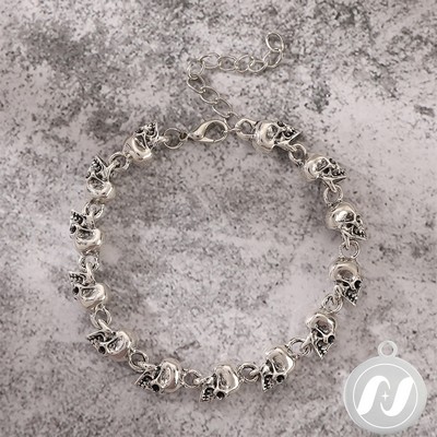 Punk Style Men Retro Bracelet Skull Charm