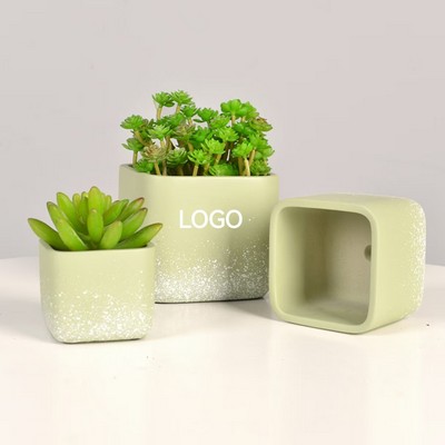 4" Square Concrete Planter Pot