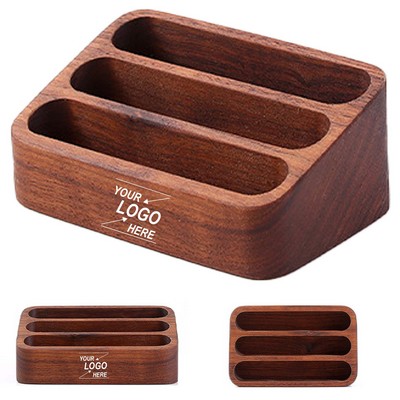Wooden Business Card Holder Stand with Picture Display