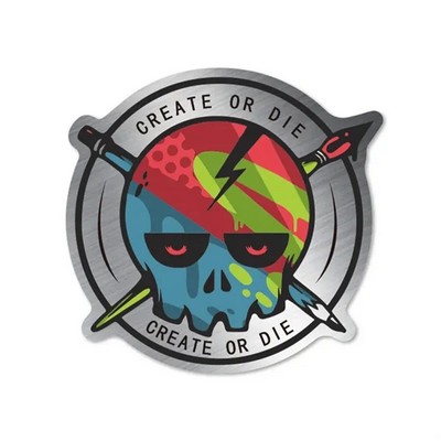 5" Brushed Aluminum Stickers