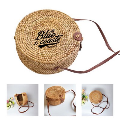 Handwoven Round Rattan Bag