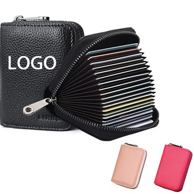 Rfid Blocking Zippered Multi-Card Wallet