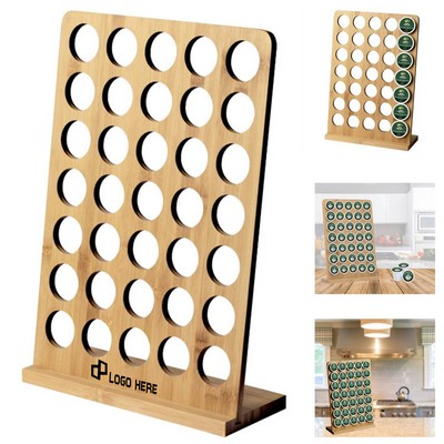 Bamboo 35Pcs Coffee Pods Organizer