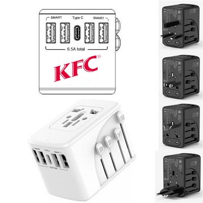 Amazon Hot Sale 4 USB Type C Universal Travel Adapter