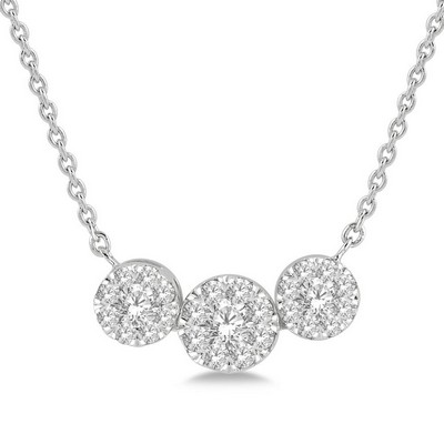 Jilco Inc Diamond Cluster Necklace - 0.35 Wt