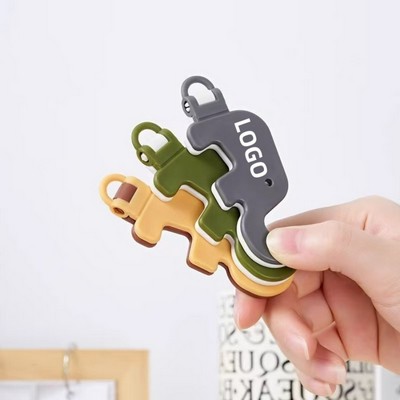 Cute Elephant Shaped Portable Phone Stand with Keychain Integrated