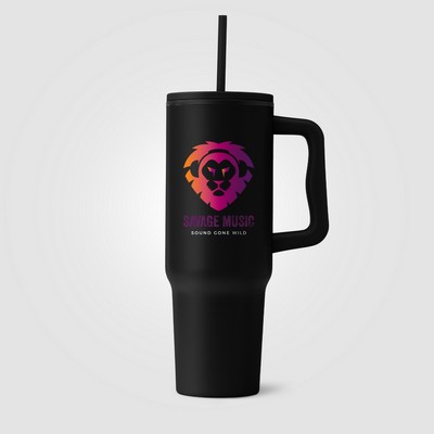 Polar - 40 oz. Stainless Steel Tumbler with Plastic Liner and Straw - Full-Color Inkjet