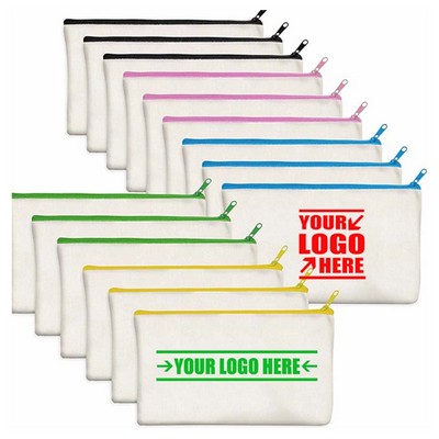 7"x 9" Canvas Zipper Pencil Case