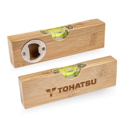 Borinda Bamboo Bottle Opener w/Level
