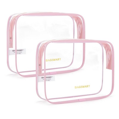 Bagsmart Clear Toiletry Bag 2pcs Set - Pink