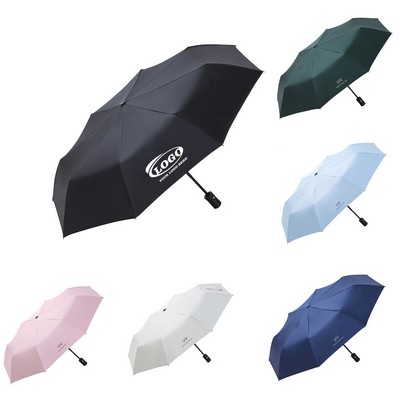 UV Black Plastic Sunscreen Umbrella Three Fold