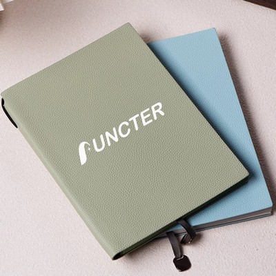 B5 PU Leather Soft Cover Notebook Lined Diary Notebook w/ Pen Holder