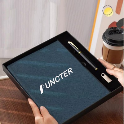 B5 PU Leather Soft Cover Notebook Lined Memo Notebook Set