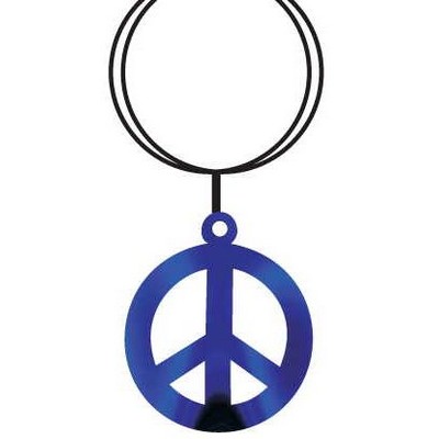 Peace Sign Key Chain w/Clear Mirrored Back (2 Square Inch)