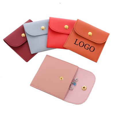 PU Snap-Button Jewelry Pouch