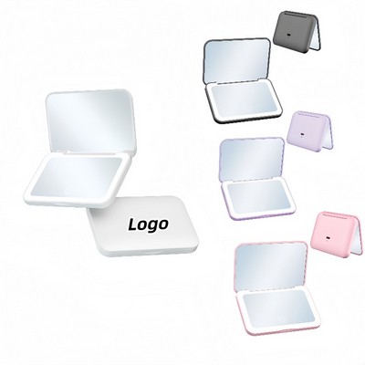 Compact 2X Magnifying LED Makeup Mirror with 3-Color Lighting