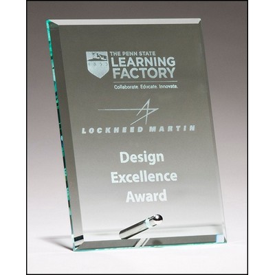 Glass Plaque with Silver Plated Easel Post, 7 " x 9 "