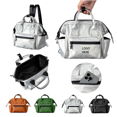 Convertible Diaper Bag Tote With Wide Open Top And Stroller Straps