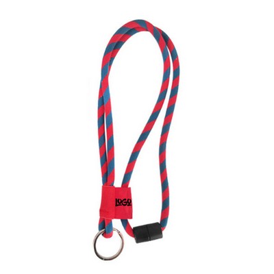 Custom Woven Elastic Lanyard with Safety Breakaway