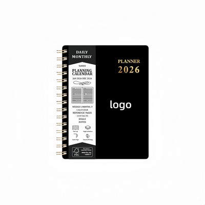 A5 PP Cover Weekly Planner with Coil Binding Customizable for 2026 Daily Organization