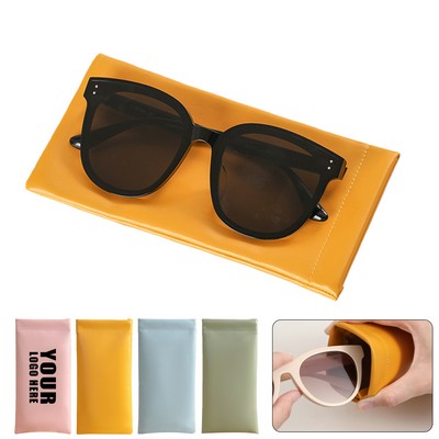 Portable PU Leather Eyeglass Pouch