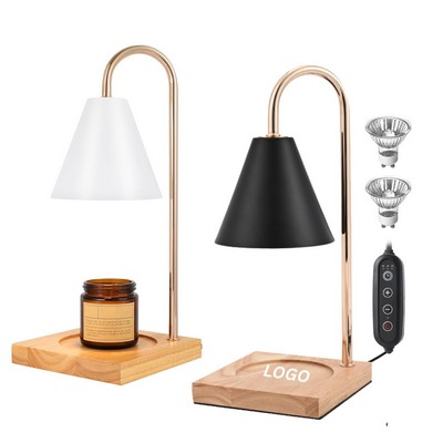 Electric Dimmable Wood And Metal Candle Warmer Lamp