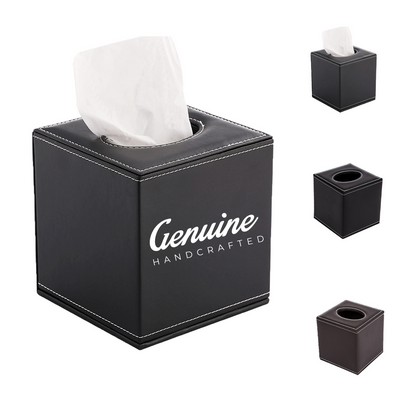 PU Leather Cube Tissue Box