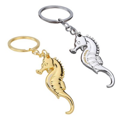 Zinc Alloy Seahorse Keyring Bottle Opener