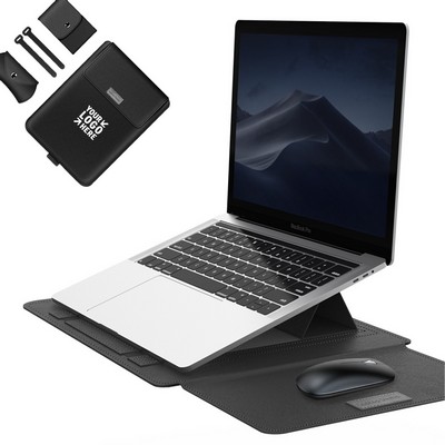 Foldable Stand Laptop Sleeve Bag w/ Mouse Pad and Pouches