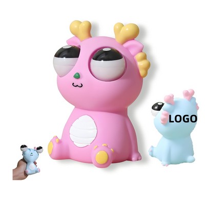 Stress-Relief Squeeze Dragon Toy W/ Pop-Out Eyes