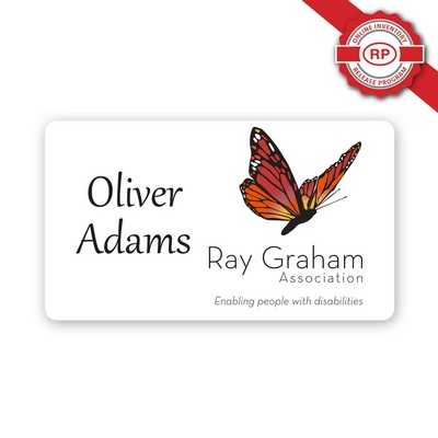 USA Made Eco-Friendly Sublimated Aluminum Badges (2.00" x 3.50" Inches)