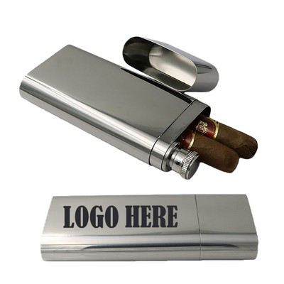Stainless Steel Cigar Tube With Flask