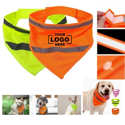 Night Safe Reflective Dog Triangle Scarf Bandana
