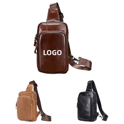Cowhide Leather Chest Bag