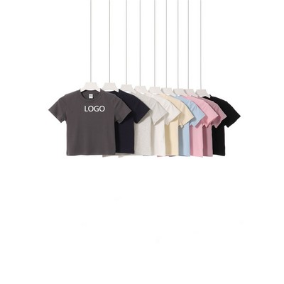 Cotton Spandex Women's Cropped T-Shirt 230G