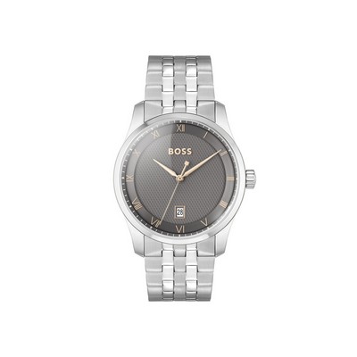 Hugo Boss Principle Gents Stainless Steel Case & Bracelet Gray Dial Watch