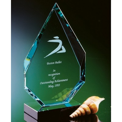 11" Jade Angular Flame on Marble Base