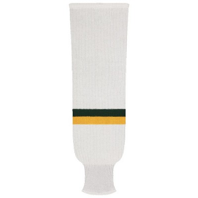 Dallas Pro Series White Home Socks w/Green & Gold Stripes