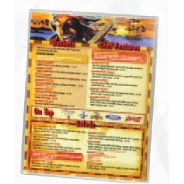 Clear Heat Sealed Single Panel Menu Jackets (7"x11" Insert) PER DOZEN
