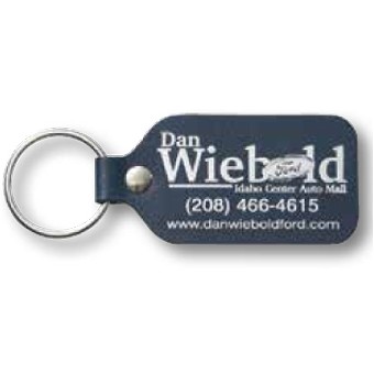 Small Rectangle Bonded Leather Riveted Key Tag (1 1/2"x3" )