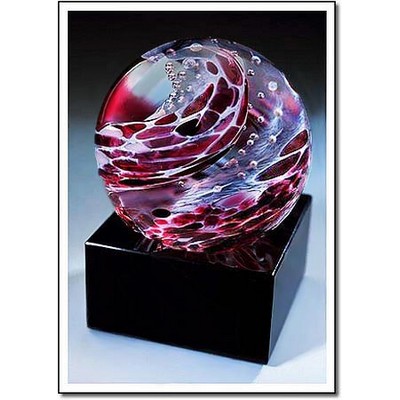 Burgundy Python Sculpture w/ Marble Base (2.75"x4")