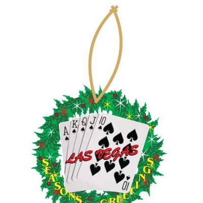 Spades Royal Flush Wreath Ornament w/ Clear Mirror Back (10 Square Inch)