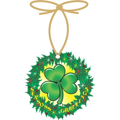 Shamrock Wreath Ornament w/ Clear Mirrored Back (10 Square Inch)