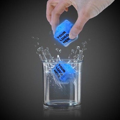 1 3/8" Blue Lited Ice Cube(Pad Print)