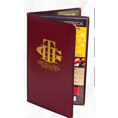 Chelsea Triple Booklet/4 View Menu Jacket w/Solid Back Panel (Holds 4 1/4"x14" Inserts)