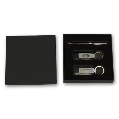 Keychain & Pen Set in Black Box